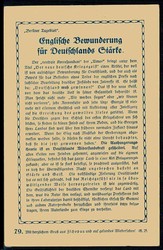 I. WK, Propagandakarte 'Englische Bewunderung für Deutschlands ...