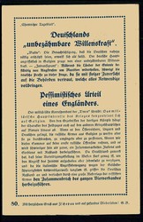 I. WK, Propagandakarte 'Deutschlands unbezähmbare Willenskraft' mit ...