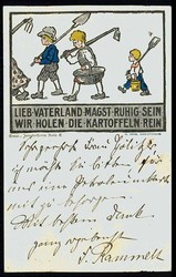 Kaiserreich, Humor/Satire-Karte, hier 'Lieb Vaterland magst ruhig ...