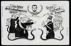 Satire-Karte 1898 zum Friedenskongress im Krieg England gegen ...