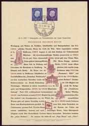 1959, Heuss Medaillon, 40 und 70 Pf. zusammen auf privatem ETB ...