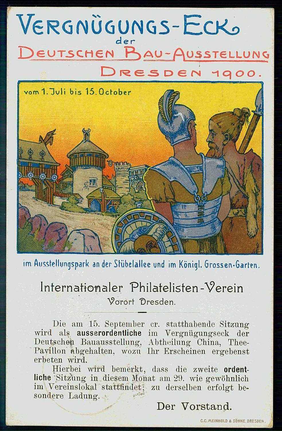 Dresden, seltene Ereigniskarte zur Deutschen Bau-Ausstellung 1900, ...