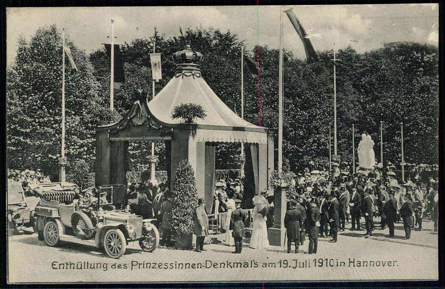 Hannover, historische Karte, hier Ereigniskarte 'Enthüllung des ...