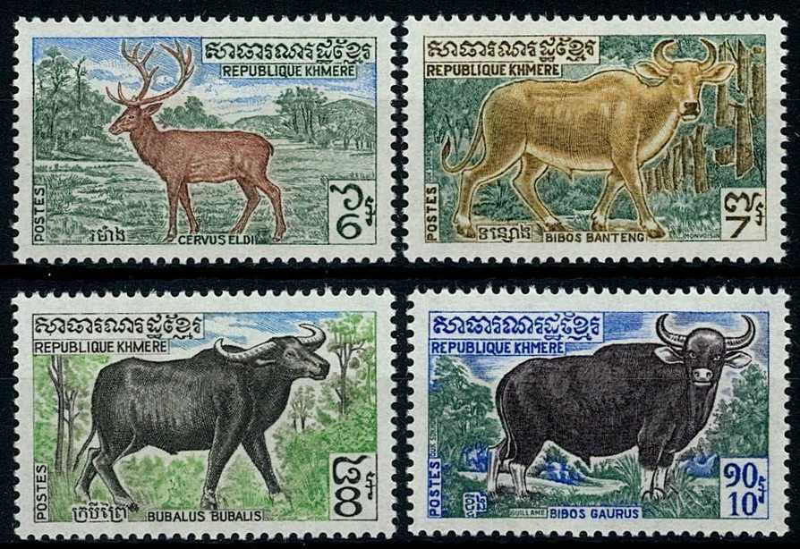6 R. bis 10 R. einheimische Paarhufer 1972, tadellos postfrisch.