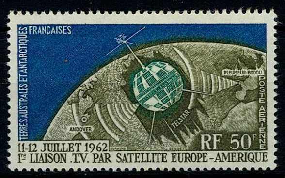 50 Fr. Flugpostmarke Erstfernseh-Direktübertragung Amerika-Europa ...