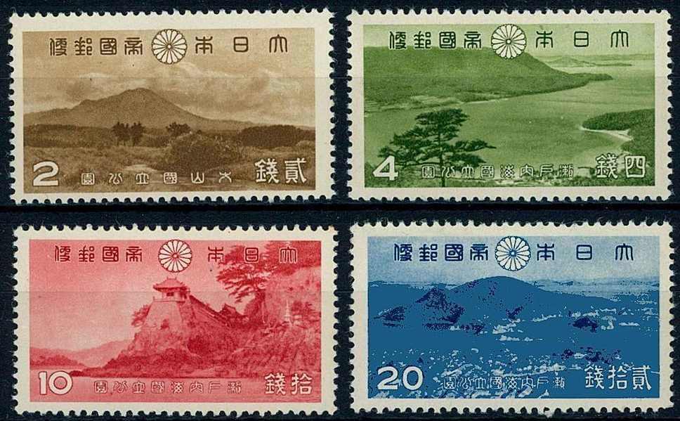 Daisen- und Setonaikai-Nationalpark-Satz 1939, tadellos postfrisch.