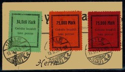 Marken aus Privathand über 30 Tsd. Mark, 75 Tsd. Mark (zwei Farben) ...