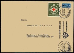 Rotes Kreuz 1953 als Einzelfrankatur auf Bedarfsbrief, gute Erhaltung.