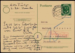 10 Pf. Posthorn-Ganzsache gelaufen nach der Gültigkeit und mit ...