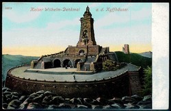 Kyffhäuser, Farbkarte vom Kaiser Wilhelm-Denkmal, um 1905, ...