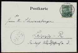 Dresden, Deutsche Bau-Ausstellung 1900, gelaufen April 1901, gute ...