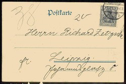 Leipzig, handgezeichnete Neujahrs-Karte 1902, als Ortspost in Leipzig ...