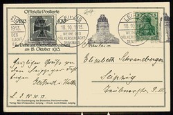 Leipzig, Sonderkarte zur Einweihung des Völkerschlachtdenkmals 1913, ...