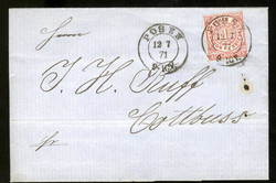 1 Gr. Freimarke sauber als Einzelfrankatur auf Brief mit K2. 'Posen ...