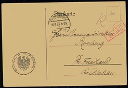 Schneidemühl / Pila, Bedarfskarte vom 6.9.1923 mit rotem Gebühr ...