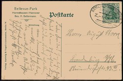 Hannover, historische Karte, hier 'Gaststätte Bellevue-Park in ...
