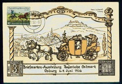 Briefmarkenausstellung Bayerische Ostmark Coburg Juni 1936, die 3 Pf ...