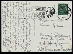 Bayreuth, Fotokarte des markgräflichen Opernhauses, mit Marke und ...