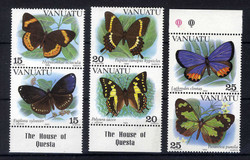 Schmetterlinge 1983, in senkr. Paaren, jew. mit Rand, tadellos ...