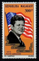 Flugpostmarke zum 10. Todestag von John F. Kennedy 1973, tadellos ...