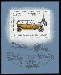 Historische Automobile-Block 1984, tadellos postfrisch.