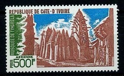 500 Fr. Flugpostmarke Tingrela-Moschee 1977, tadellos postfrisch.