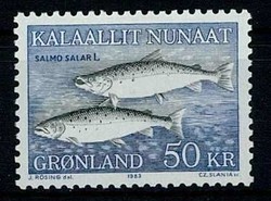 50 Kr. Freimarke Meeresfauna: Atlantischer Lachs 1983, tadellos ...
