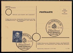 Blankokarte, dekorativ vs. und rs. frankiert mit Mi.-Nr. 163., 165., ...