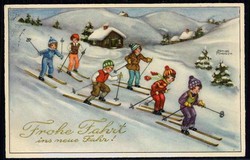 Limbach in Sachsen, Neujahrskarte zum 30.12.1937, gute Erhaltung.