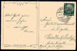 Limbach in Sachsen, Neujahrskarte zum 30.12.1937, gute Erhaltung.