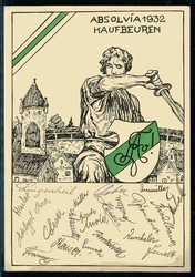 Studentica/Absolvia, Abschluss-Karte der Absolventen 1932 aus ...