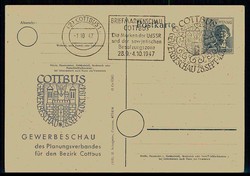 Cottbus, Sonderganzsache zur Gewerbeschau des Planungsverbandes usw., ...