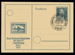 Köln, Stephan-Sonderganzsache zum 1. Bundestag September 1947, mit ...