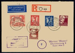 Postgewerkschaft mit Zusatzfrankatur hübsch auf R.-Brief aus Leipzig ...