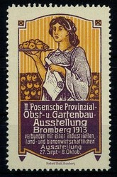 1913, Erinnerungs-Vignette zur II. Posenschen Provinzial-Obst- und ...