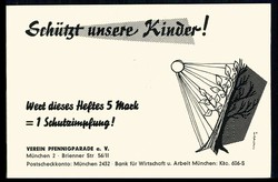 Schutz im Funk, Spendenheft über 5 DM, ca. um 1958, inliegend 50 ...