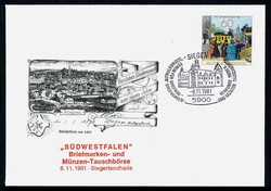 Südwestfalen, Gedenkumschlag zur Briefmarken- und Münz-Tauschbörse ...