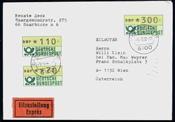Automatenmarken 1982 zu 70 Pf., 110 Pf. und 300 Pf. auf ...