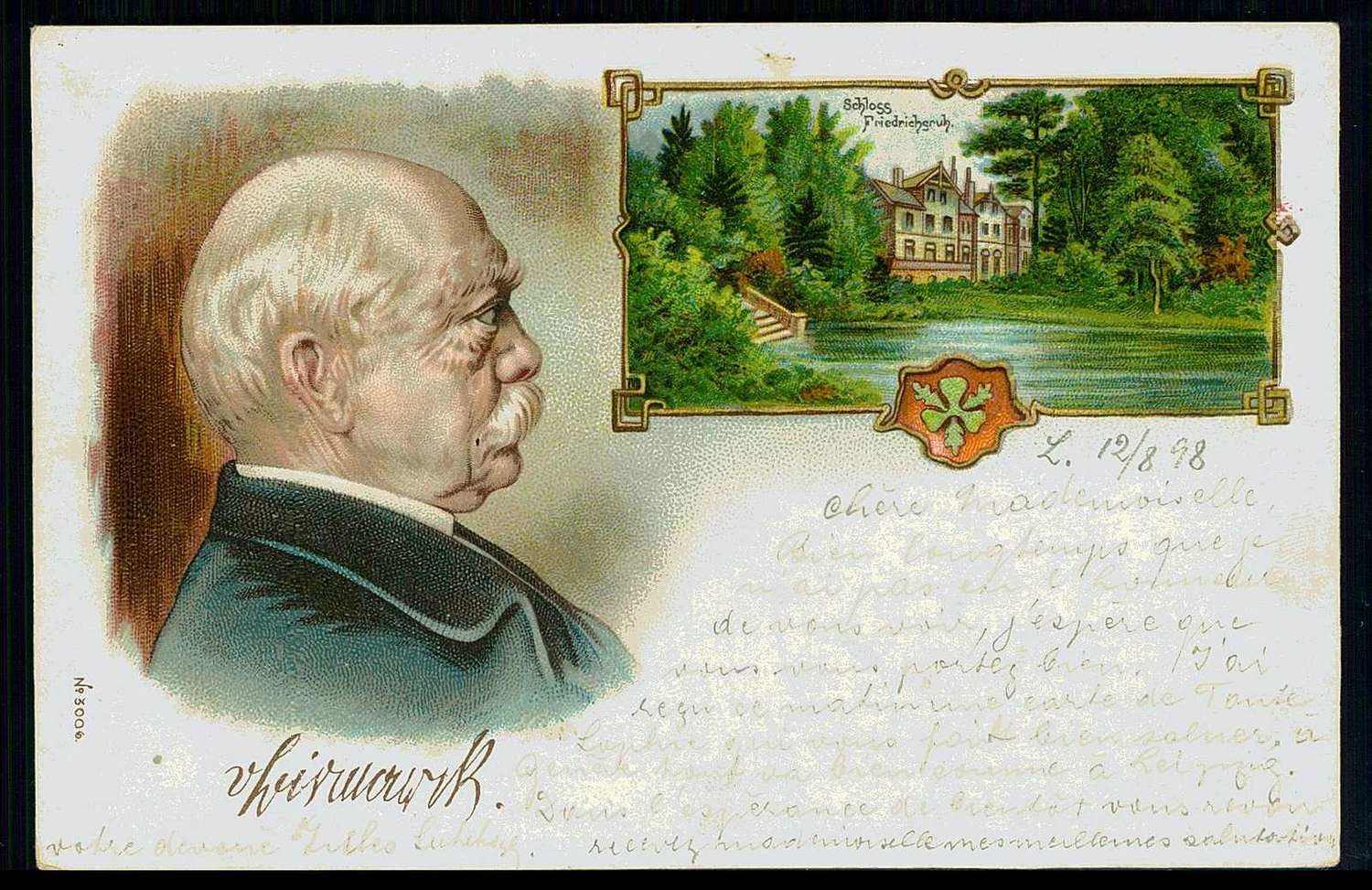1898, Fürst Bismarck-Gedenk-Karte vom Schmied des Deutschen Reiches, ...