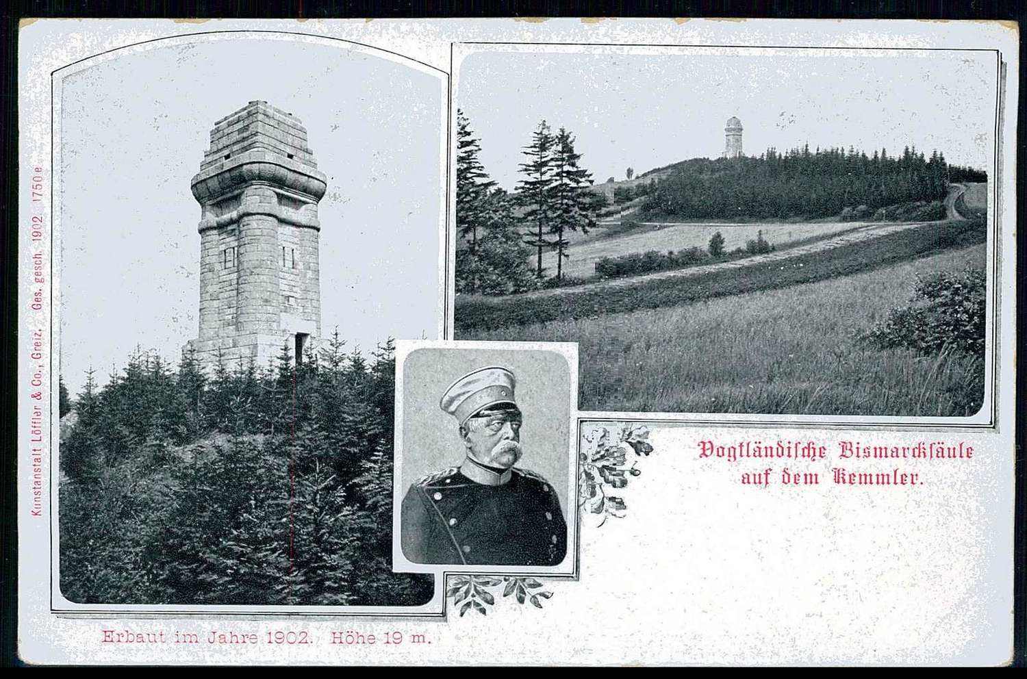 Kemmler, Bismarcksäule auf dem Kemmler, um 1905, ungebraucht, gute ...