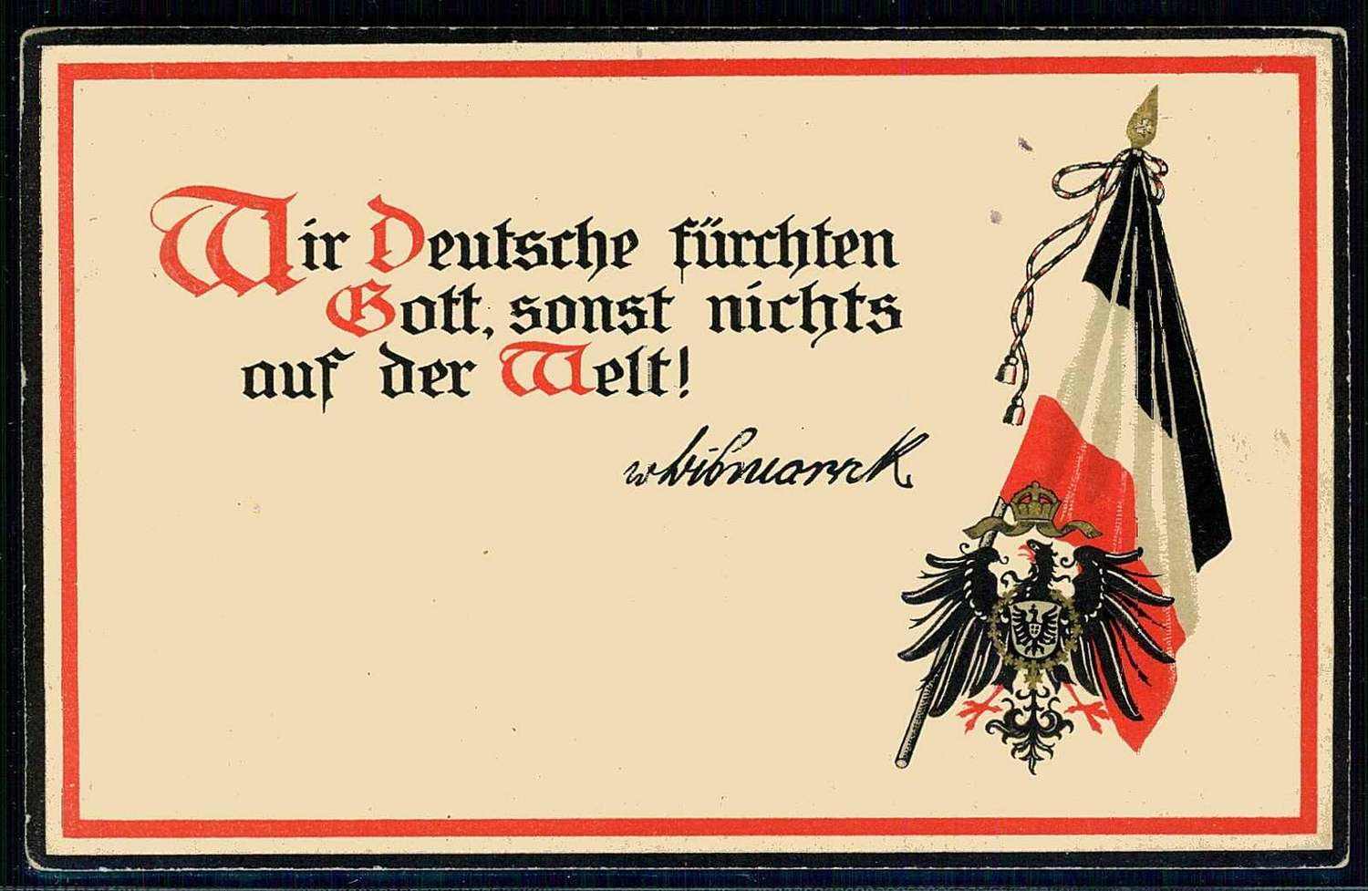 I. WK, patriotische Karte aus der Zeit 1914 bis 1918, u. a. mit ...