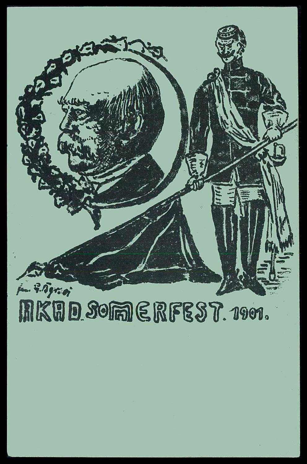 Gedenkkarte 'Akademisches Sommerfest 1901', ungebraucht, Ort lässt ...
