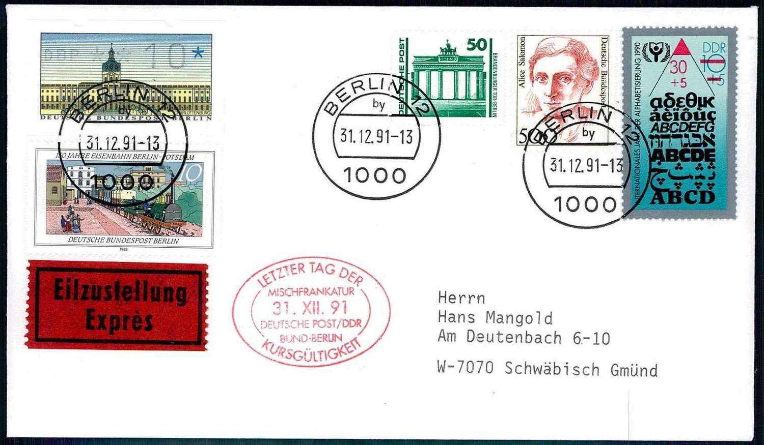 Deutsche Einheit, Gedenkbeleg, gute Erhaltung.Alter Preis: 2,60€