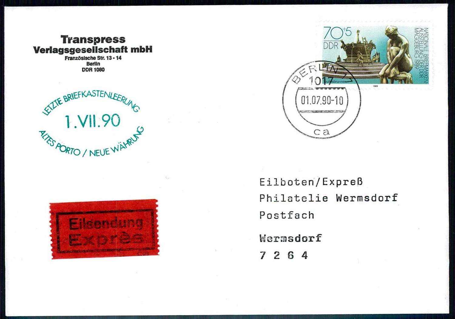 Deutsche Einheit, Gedenkbeleg, gute Erhaltung.