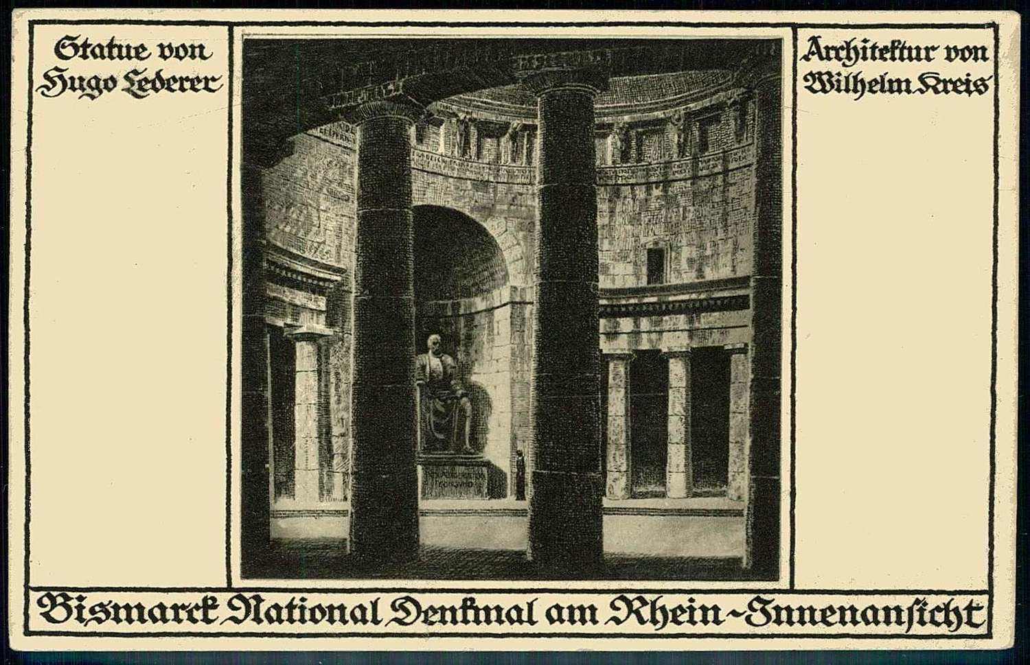 Bismarck-National-Denkmal am Rhein, offizielle Karte des Vereines zur ...