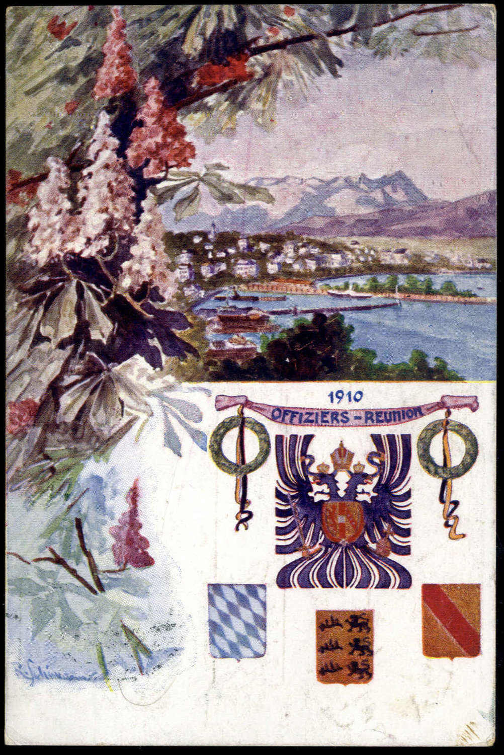 Offiziers-Reunion, Karte aus Österreich, gelaufen 1910, gute ...