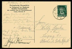 Mühlen, Thematik-Karte (siehe Abbildung), hier Ferienheim Neumühle ...