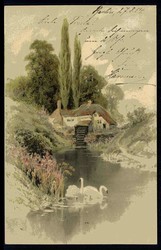 Mühlen, Thematik-Karte (siehe Abbildung), hier romantische Karte mit ...