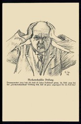 Ca. 1926, Humorkarte 'Psychotechnische Prüfung', ungebraucht, gute ...