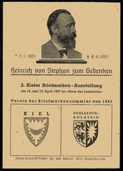 2. Kieler Briefmarkenausstellung 1947, 12 Pf. Ganzsache mit entspr. ...